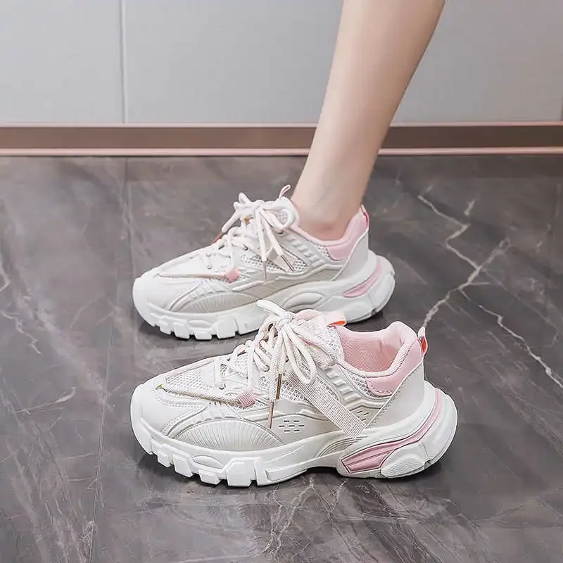 Zapatos con cordones para aumentar la altura, mocasines para mujer, zapatillas terapéuticas sin tacones, botas Beige para mujer, deporte de gama alta Obuv