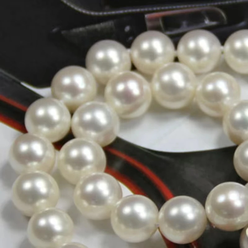 

AAAAA 10-11mm Natural south sea Genuine White Round real Pearl Necklace Light Luxury Exquisite Premium Women's Necklace