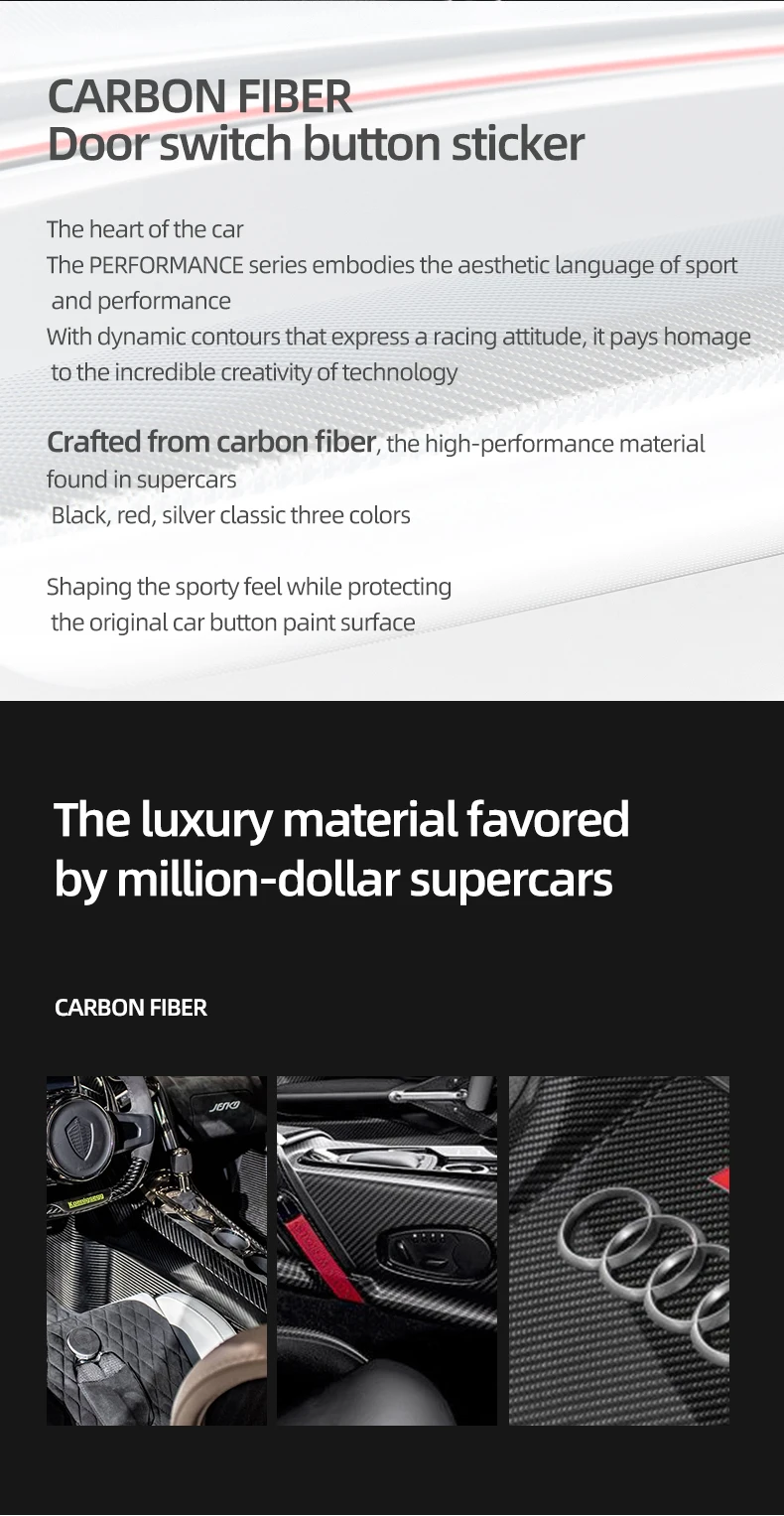 Für Tesla Modell Y 2019-2025 Juniper Modell 3 Highland 2024 Carbon Faser Auto Innen Tür Schalter Taste Trim aufkleber Zubehör – Detail 2