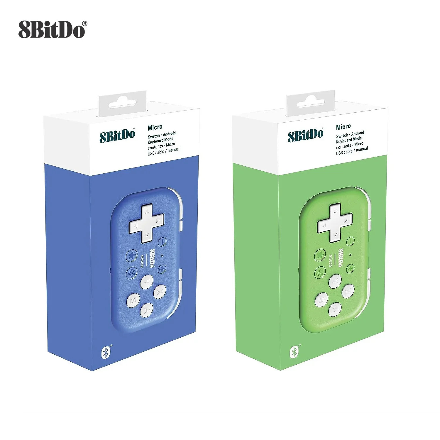 8Bitdo Micro Mini Game Controller, gamepad in zakformaat ondersteunt toetsenbordmodus voor Nintendo Switch, Android, Raspberry Pi