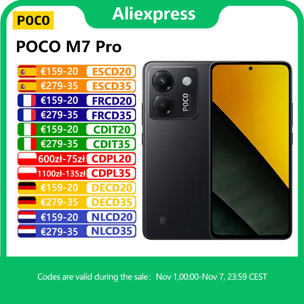 POCO M7 Pro 5G, NFC, Smartphones, Dimensity 7025-Ultra, 6.67'' AMOLED, 120 Hz, Appareil photo 50 MP, Batterie 5110 mAh
