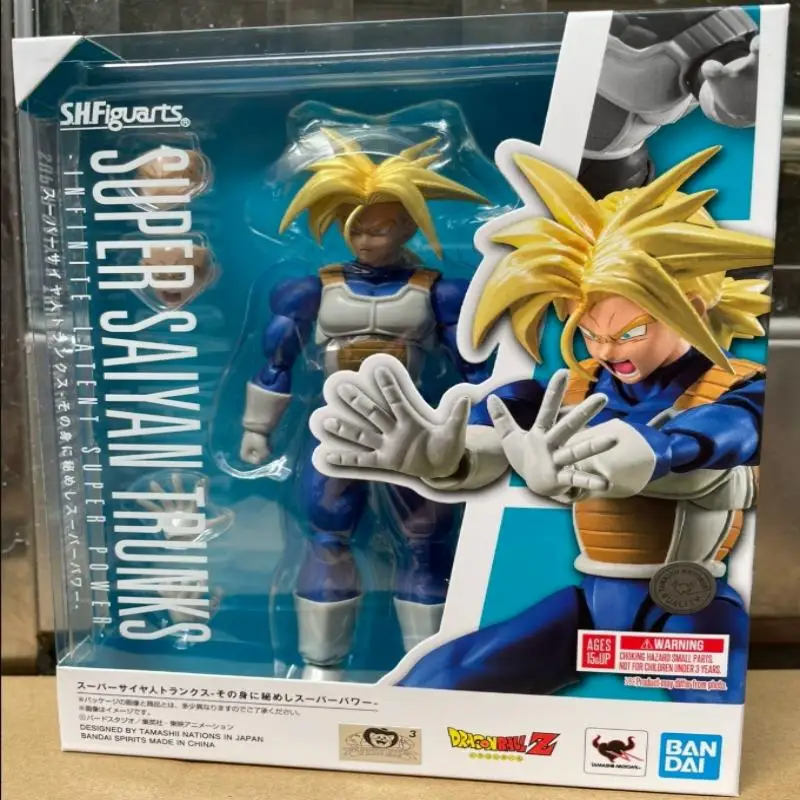 

Bandai Original S.H.Figuarts Shf Dragon Ball Z Super Saiyan Trunks Vegeta Iv Anime Action Figure Finished Model Kit Gifts