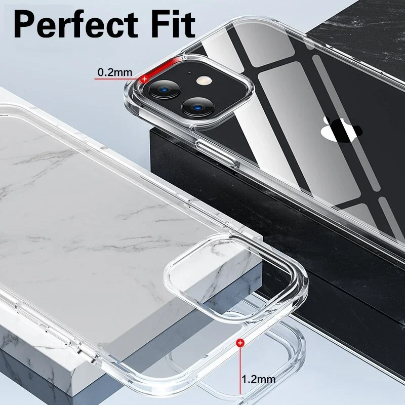 Clear phone case for iPhone 11 12 13 14 15 Pro Max shockproof transparent soft Cover Case for iPhone Xs Max XR 7 8 plus 6 6s