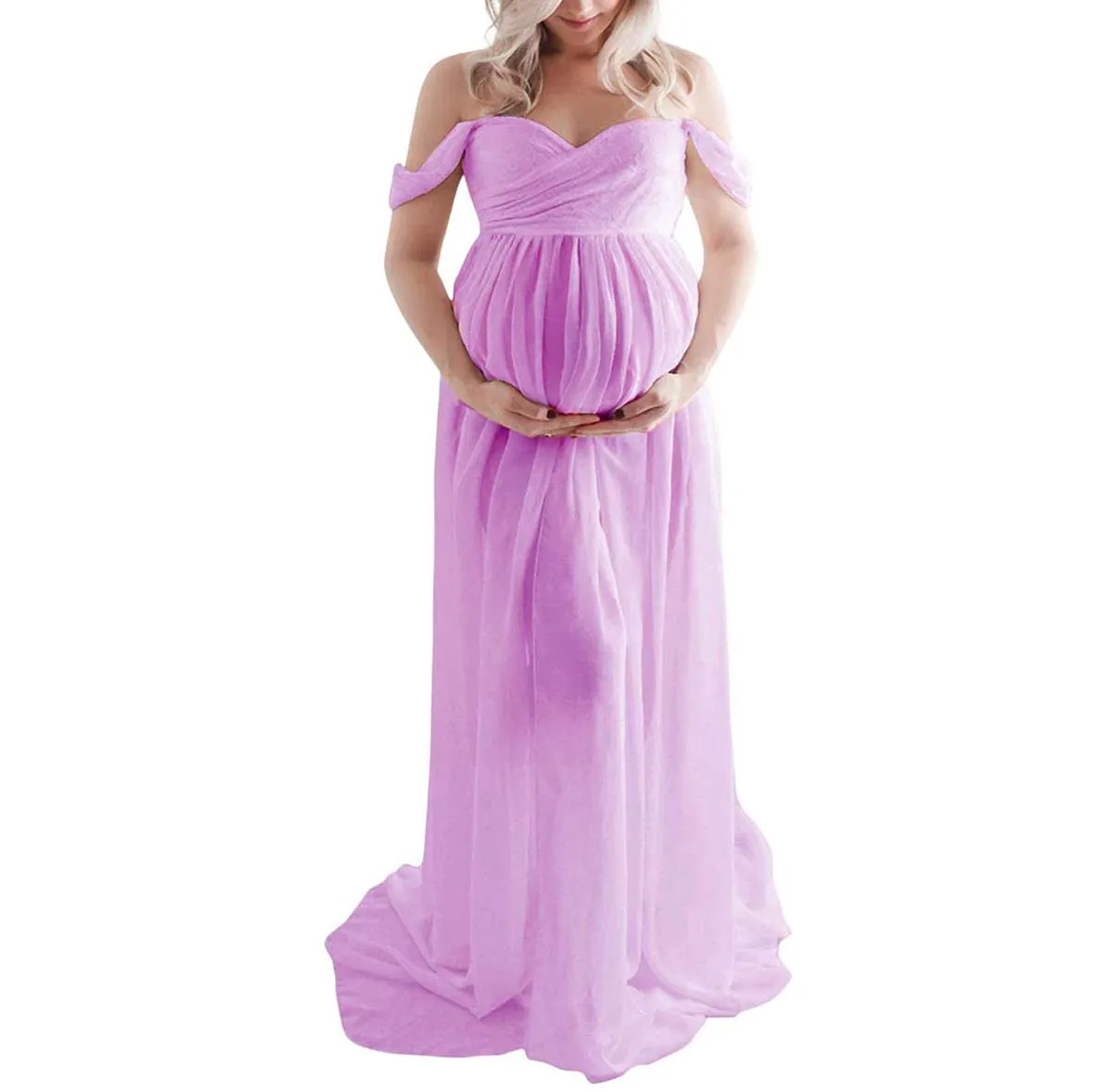 Women Lace Party Long Maxi Gown Maternity Dress