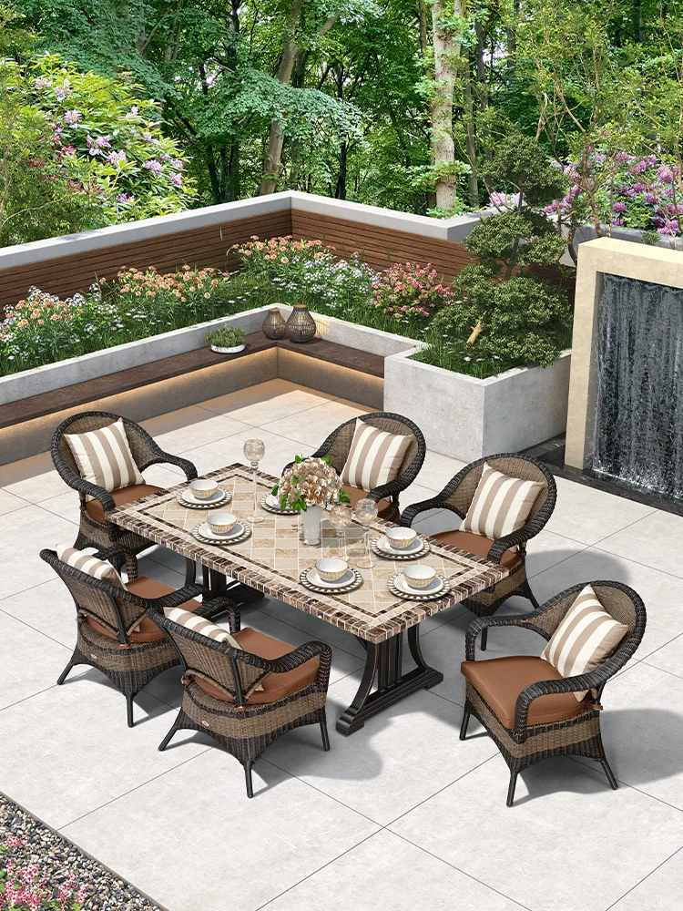 

Outdoor rattan chair Garden garden table and chair Casual seating Outdoor terrace Villa Sunroom back-up chair chair