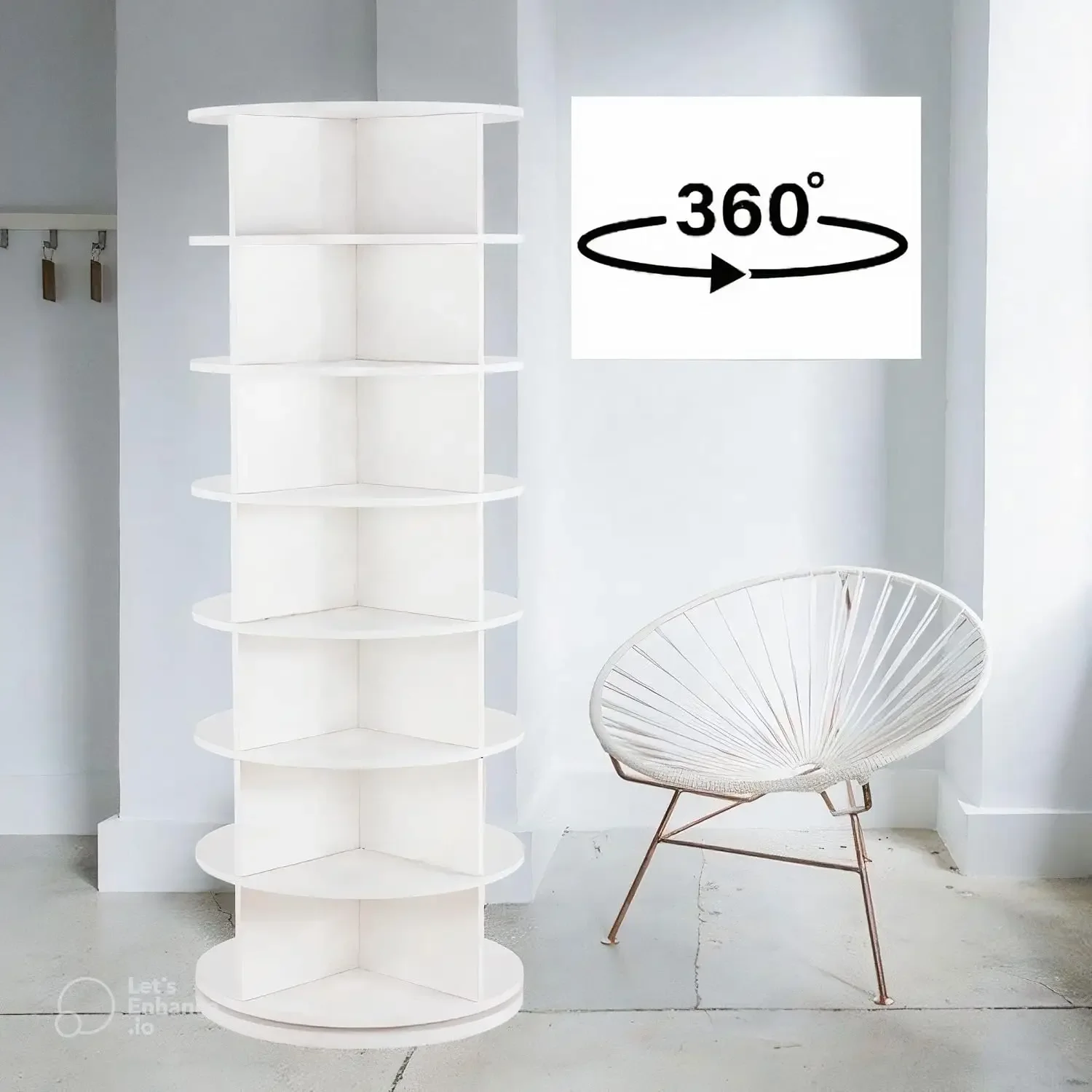 Rotating shoe rack 360° original, Spinning shoe rack, original 7-tier hold over 35 pairs of shoes, Rotating shoe rack tower