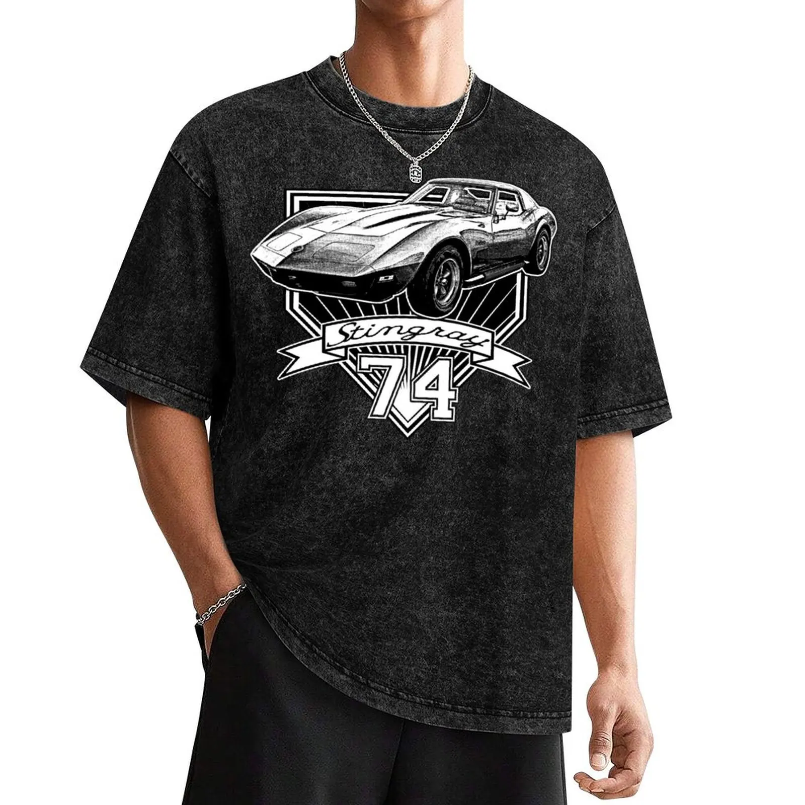 

1974 Corvette Stingray T-Shirt graphics blue lock customs design your own funny t shirts men