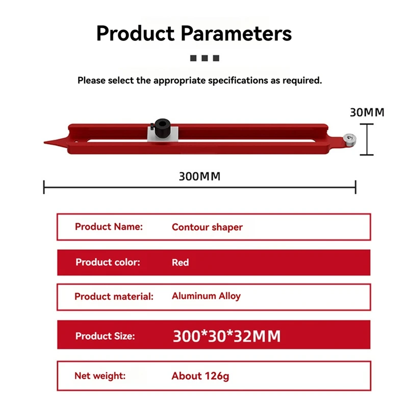 Profile Scribing Ruler Contour Gauge Scribe Tool Adjustable Pencil Holder Woodworking Edge Corner Measuring-A21I