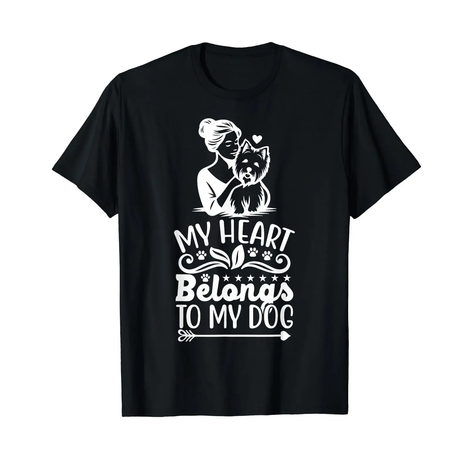 Mein Herz gehört meinem Wesite Hund meiner Mama T Shirt vintage Washed Casual Versatile Stretched Breathable