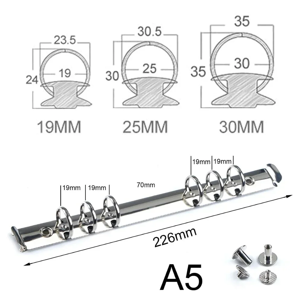 Metal Spiral Rings Binder Clip With 2 Pairs of Screw For Diary Notebook Planner A5 Size Binder Clip File Folder Sell in Bulk