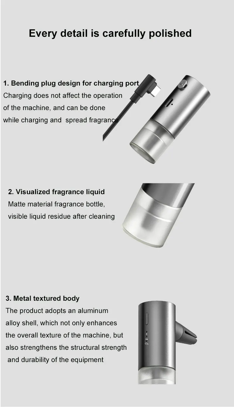 Car Outlet Vent Perfume Clips Air Freshener USB Fragrance Diffuser Home Smell Distributor Aromatherapy Scent Air Refresher Gift view 5
