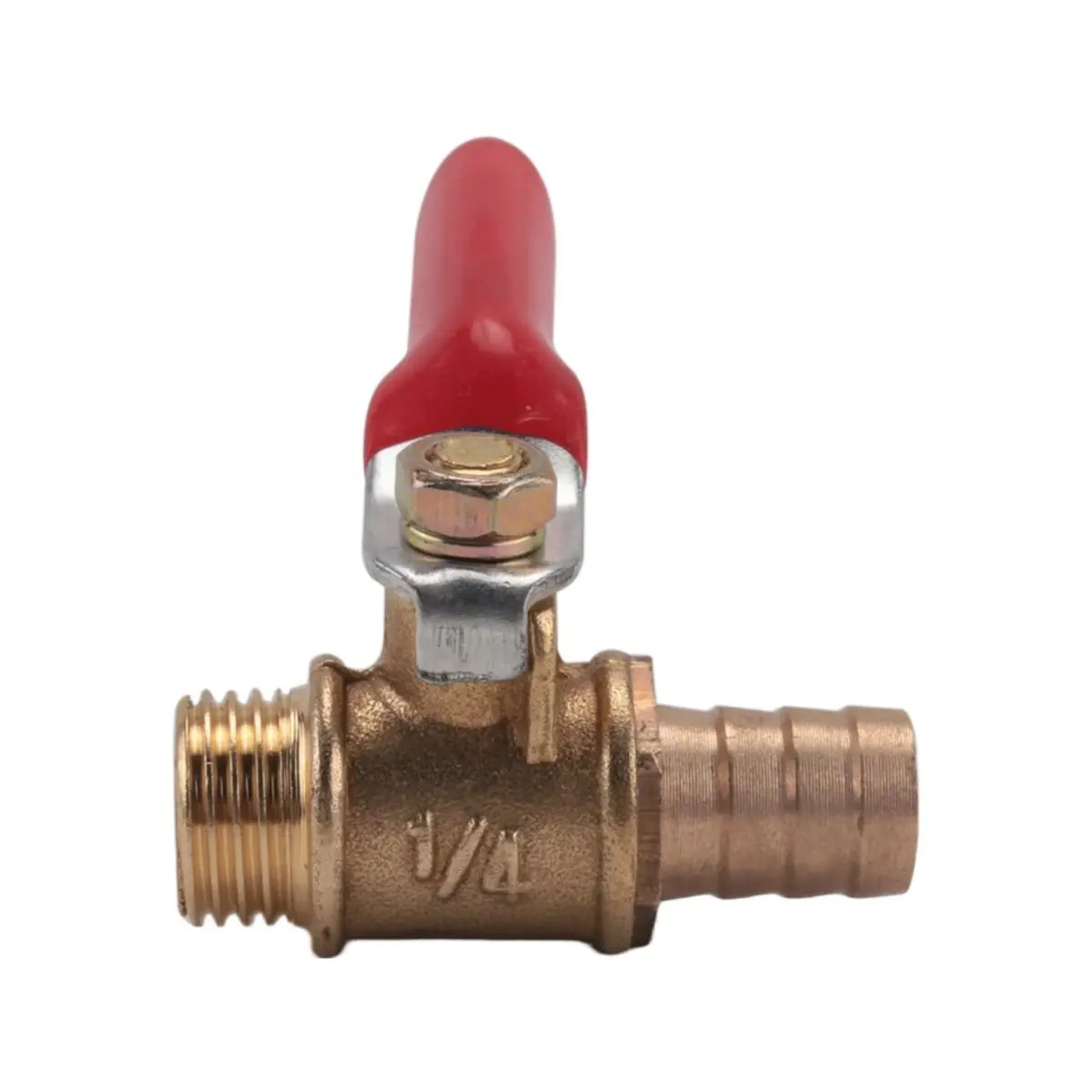 2026 New 10mm x 1/4 inch PT Male Thread Full Port Lever Handle Hose Barb Brass Ball Valve