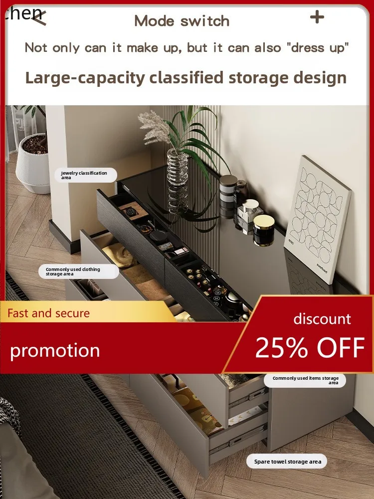 

ZML Solid Wood Six-Drawer Cabinet Bedroom Bedside Cabinet Storage Organizer Wall-Mounted Drawer Cabinet