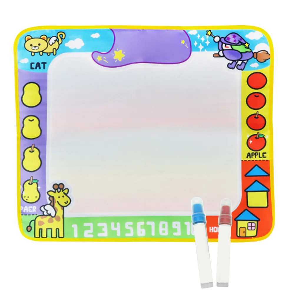 Baby Water Doodle Mat Aqua Drawing Pad 2 Pens Portable Foldable Kids Painting Mat for Toddlers Educational Gift Imagination