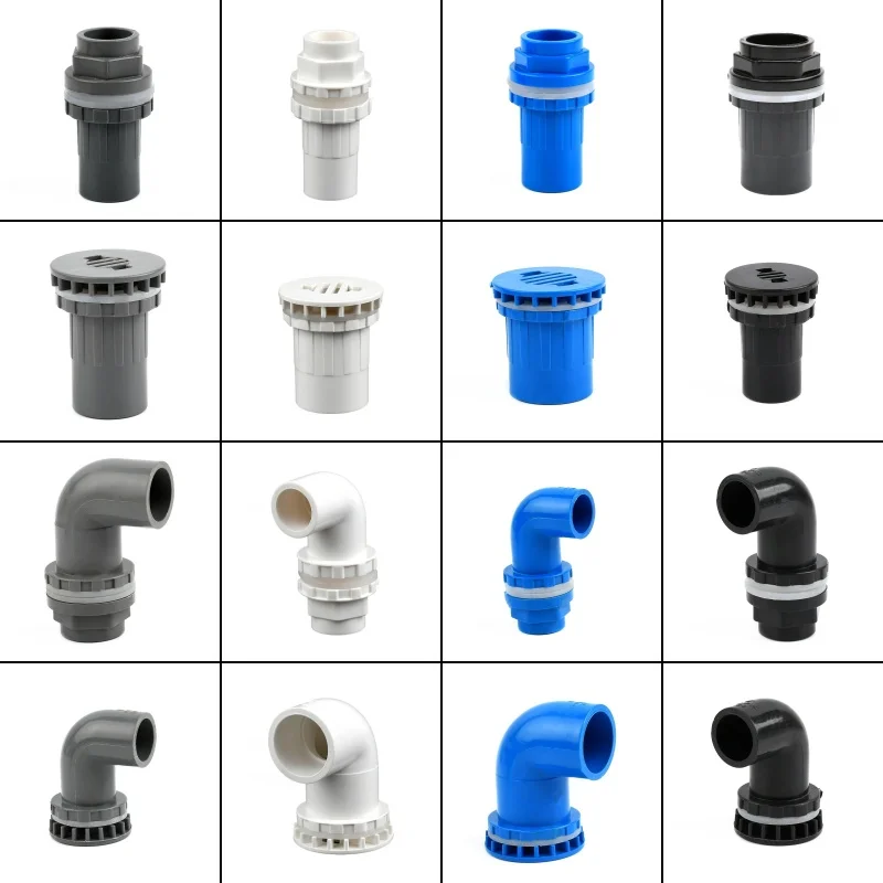 1PC I.D 20~50mm PVC Pipe Connectors Fish Tank Pipe Drainage Fittings Garden Irrigation Drain Adapter Water Supply Overflow Joint