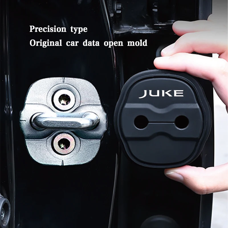 

2pcs Silicone Car Door Lock Buckle Protection Cover Elastic Anti-Collision Shock Absorbing Pad for Nissan Juke