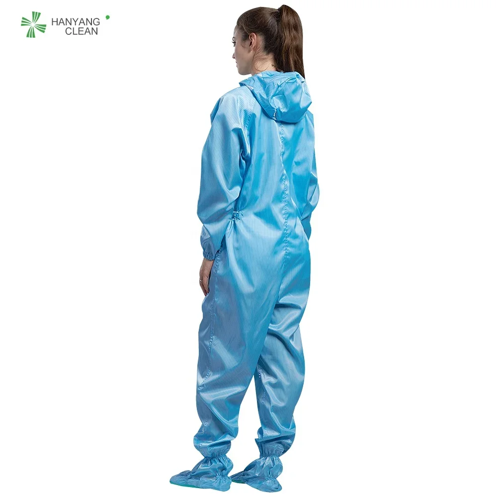 H-1110 uniforms cleanroom coverall safe cloth polyester and nylon anti-static work clothes esd clothing