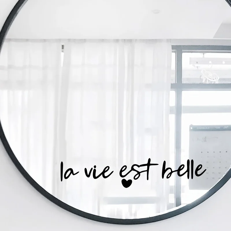 life is beautiful Car stickers makeup mirror dressing mirror room bathroom mirror stickers inspirational text stickers