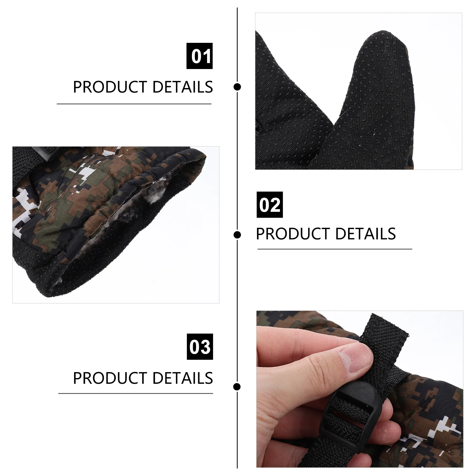 

1Pair Warm Fleece Thermal Gloves Windproof Anti-Slip Cycling Skiing Riding Hiking Outdoor Sports Gloves for Winter