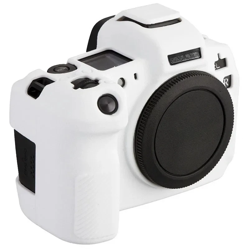 For Canon EOS R, premium soft rubber case, anti-skid camera accessory bag with free tempered film,