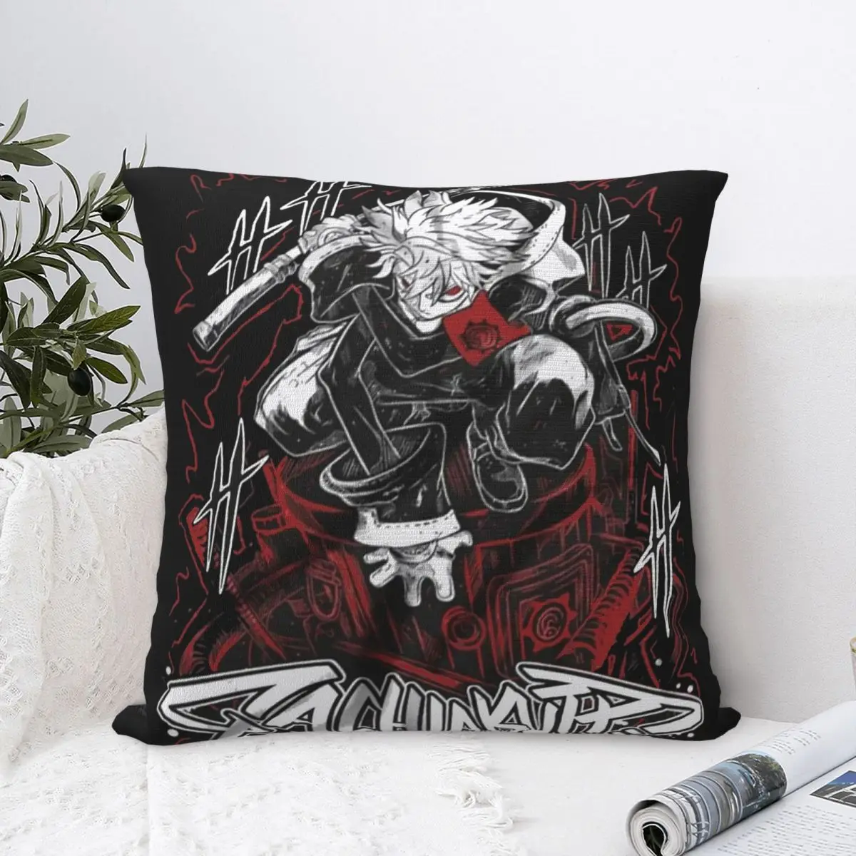 Rudo Surebrec Gachiakuta Anime Pillowcase Printed Polyester Cushion Cover Decorative Throw Pillow Case Cover Bedroom Square