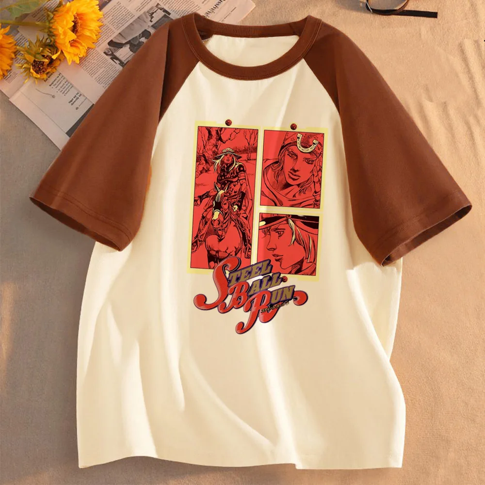 Steel Ball Run top tees girl cutecore Psychedelic 2000s funny gothic shirt funny japanese clearance sales gyaru party