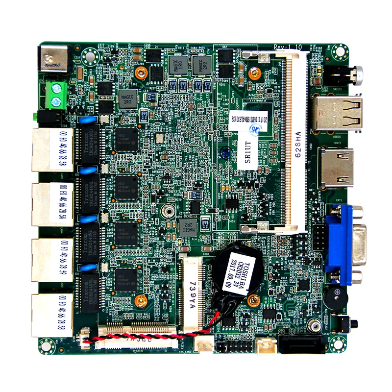 Nano-itx motherboard with CPU J1900 4*Lan ports i211 lan network ports HDMI VGA