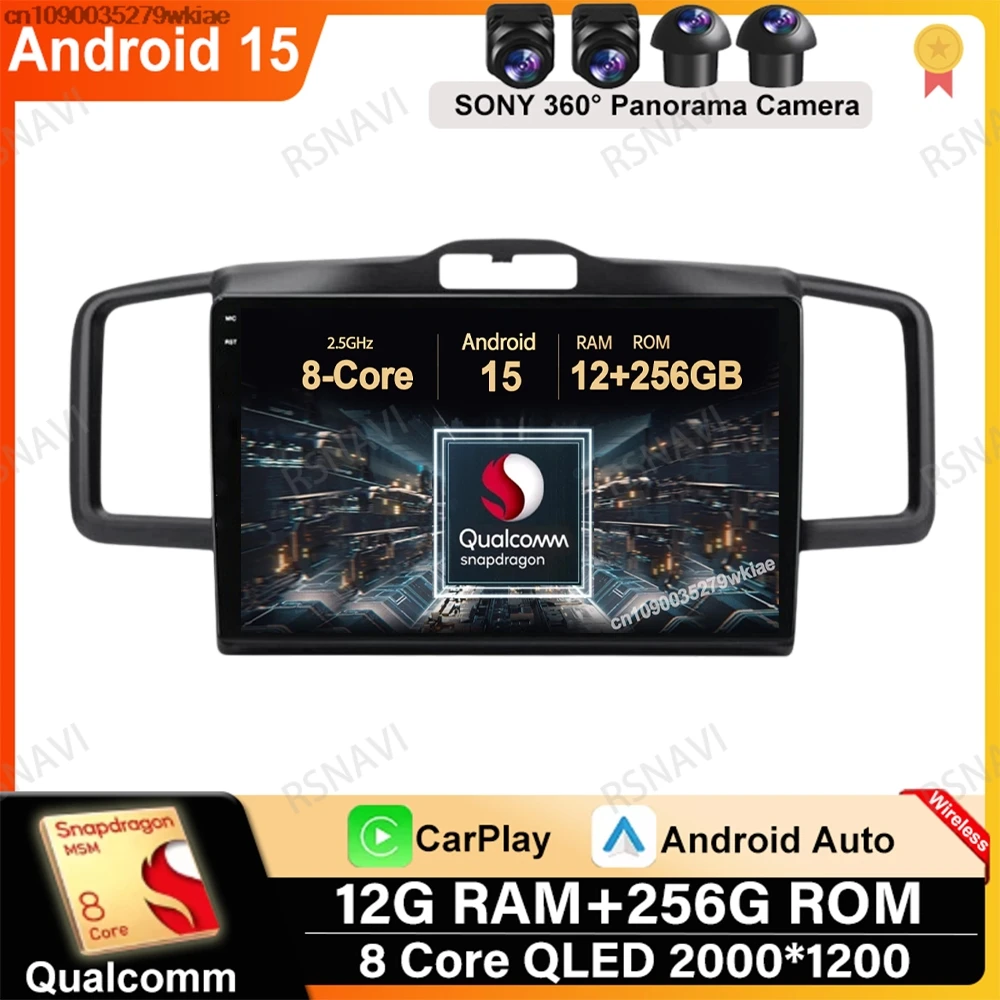 Android 15 For Honda Freed Spike 2008-2016 Car Radio 360 Camera Stereo AI Voice WIFI+4G Navigation Autoradio DVD DSP 9/10 Inch
