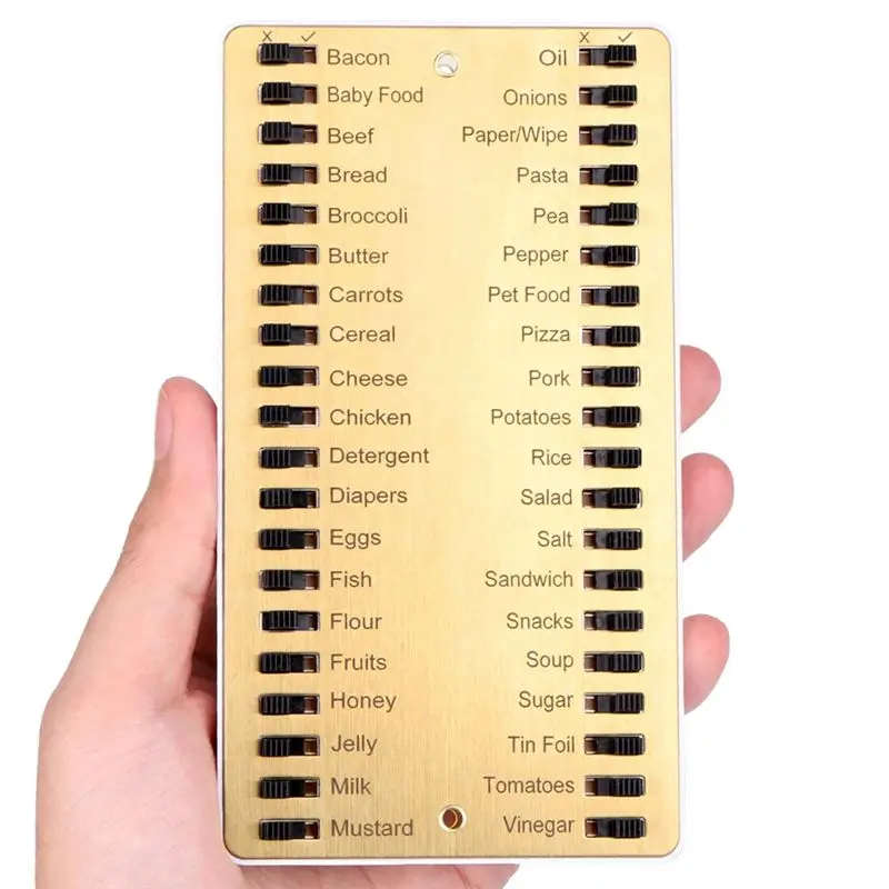 J1UL1N Metal Grocery List,Reusable Shopping List,Metal Sliding Shopping List Memory Reminder Board,Convenient Tools For Home Dur