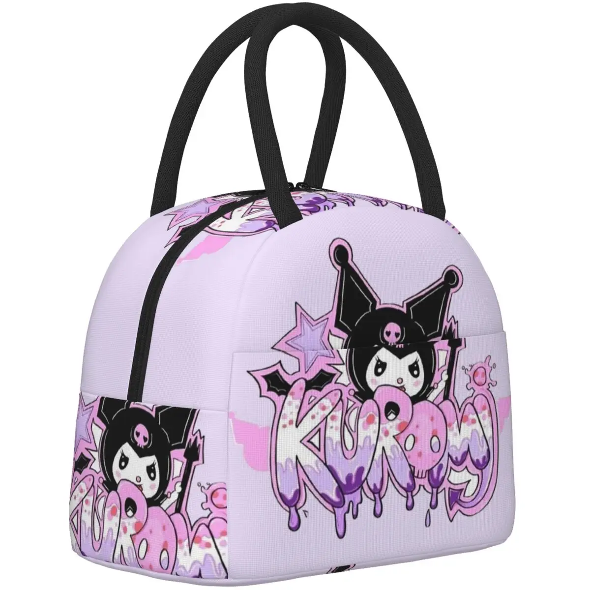 Kuromi Insulated Lunch Bag Food Bag My Melody Portable Cooler Thermal Bento Logo Print Box For School Office