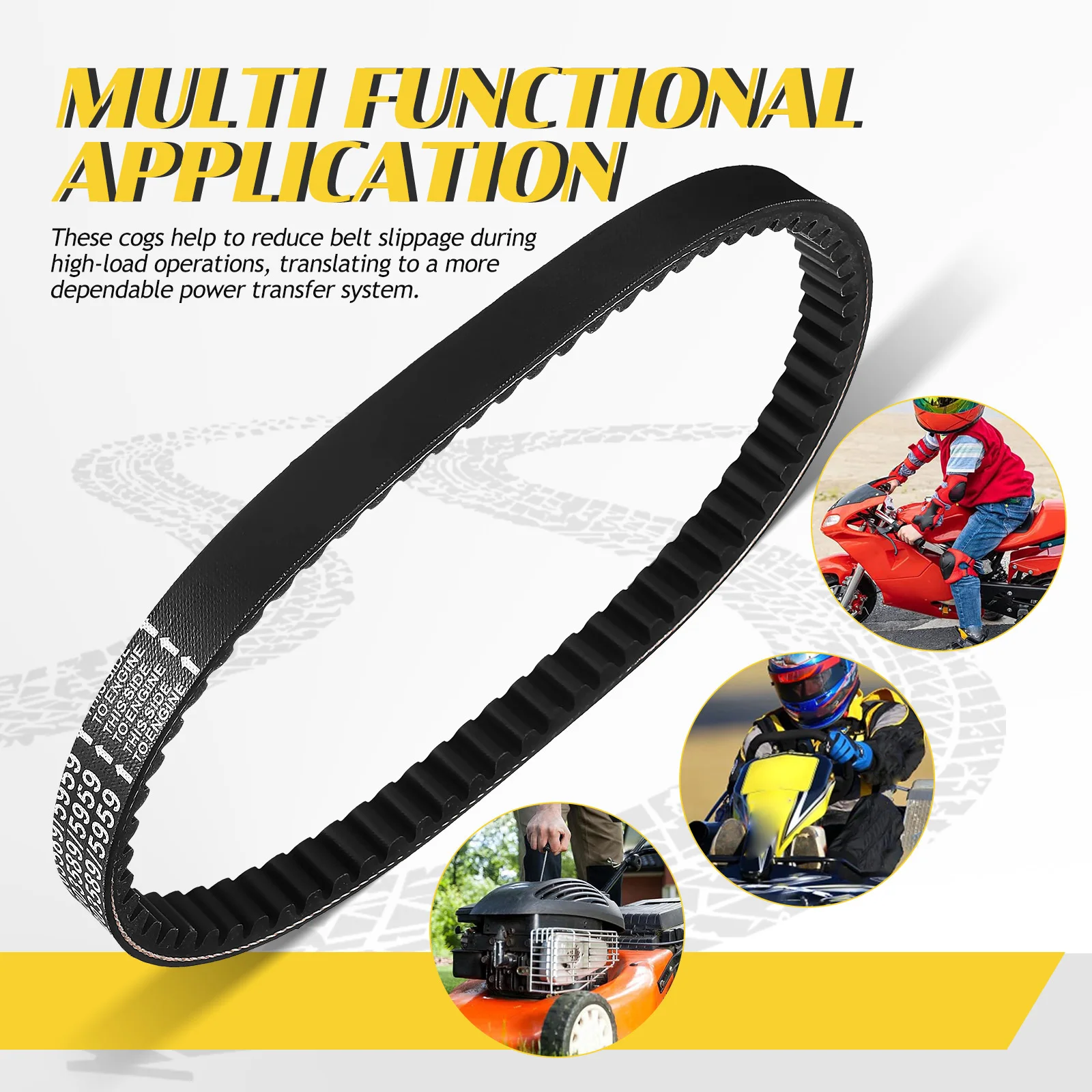

Go Kart Cogged Drive Belt Reinforced Polyamide Fiber Engine Belt Torque Converter Replacement Part Automotive Engine Accessory