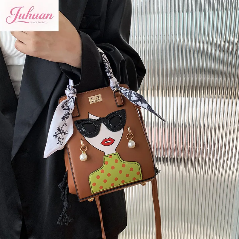 

Japanese and Korean Spice Girls Style Handbag Female Beauty Head Fashion Trend Shoulder Crossbody Bag Bucket Bags for women