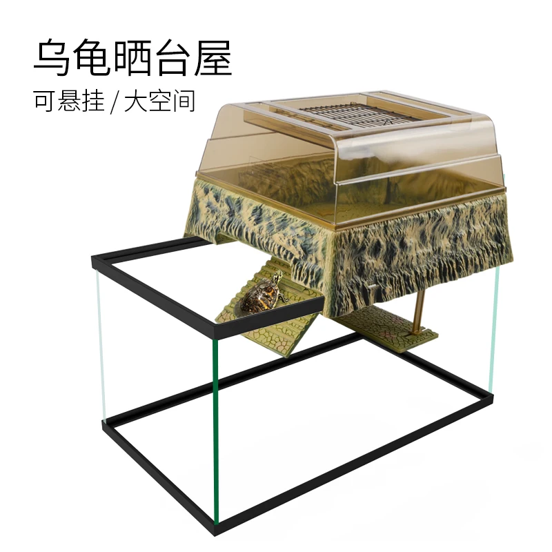 Turtle tank fish tank high-level terrace deep-water turtle climbing platform floating island stone drying back