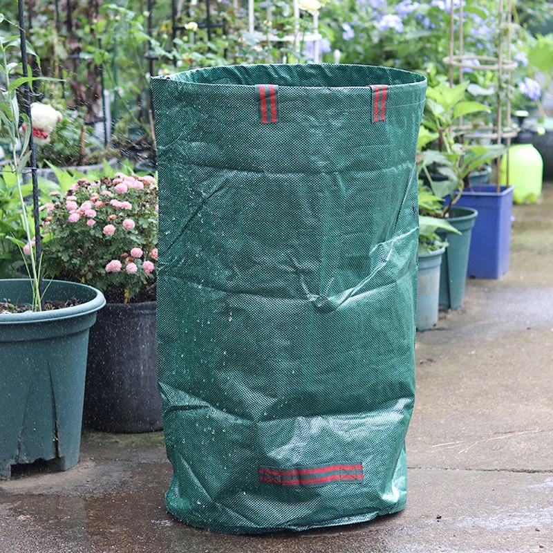 120/300/400/500L Large Garden Waste Bag Yard Leaf Weeds Grass Rubble Trash Bag Heavy Duty Garden Rubbish Bags Waste Bins Storage