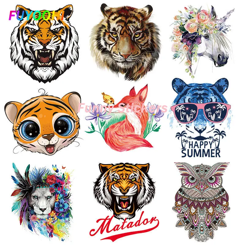 FUYOOHI Play Stickers Animals Tiger Lion Dog Bird Cat Vinyl Decal for Car Motorcycle Bumper Body Rear Window Decal Car Decor