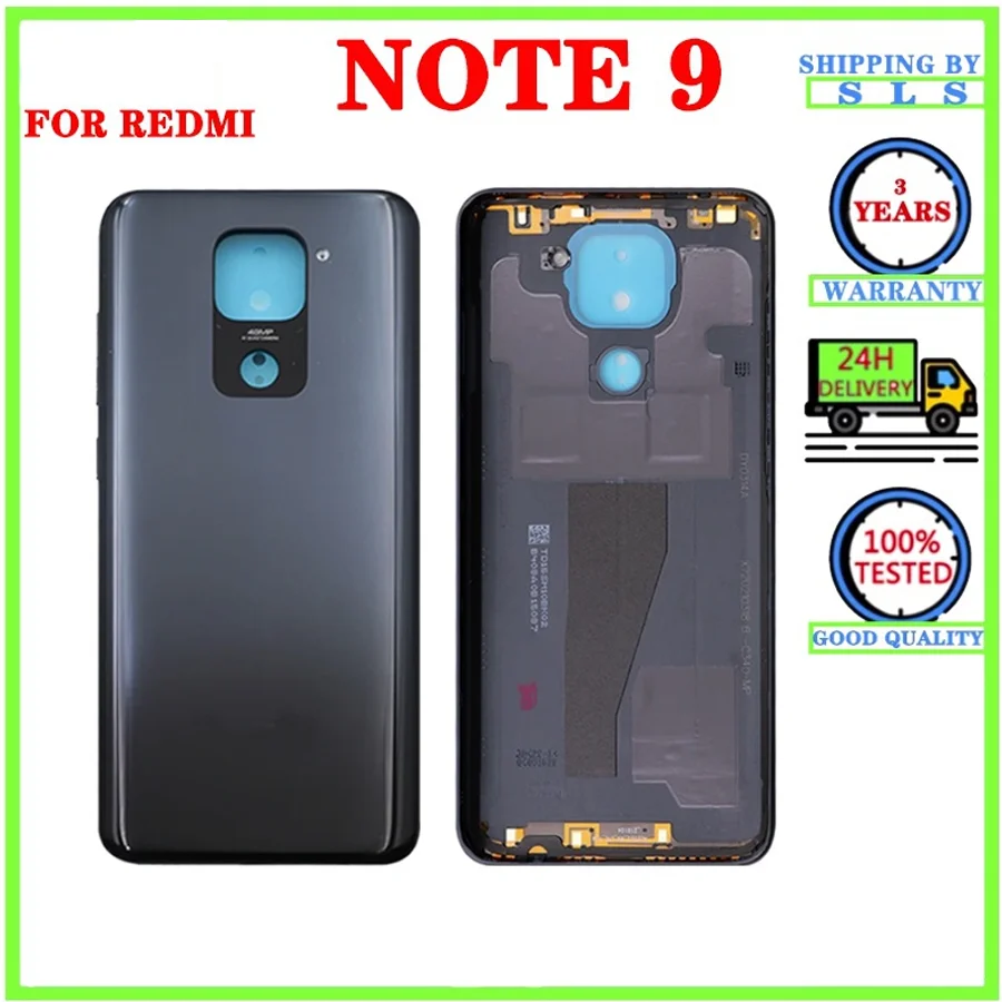 LCD Front Middle Frame Holder For Xiaomi Redmi Note 9 Battery Cover Back Glass Rear Door Housing Case Panel With Adhesive Sticke