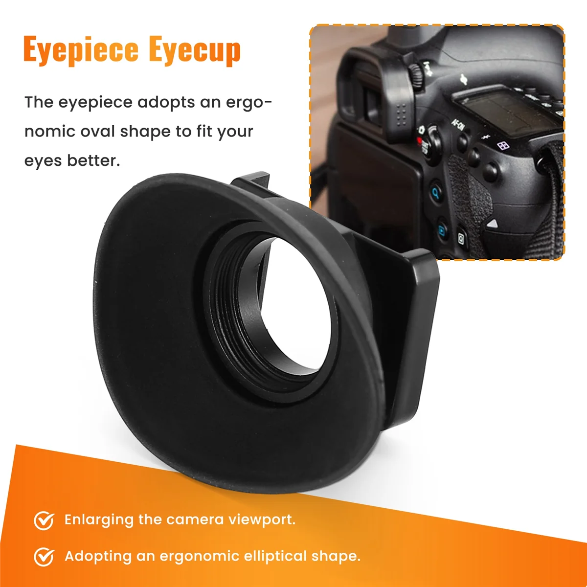 عدسة عين مطاطية من RISEN لـ EG Canon EOS 1D Mark III IV 1DS III 1D X 5D III 5DS R 7D 7D Mark II