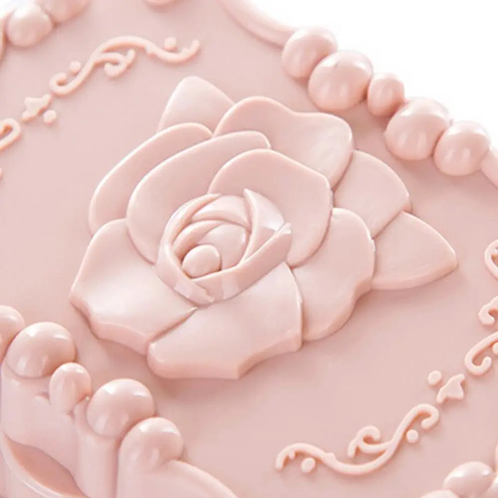 Rose Pattern Soap Dish Holder Storage Box Bathroom Travel Case Rack with Lid Soap Holder