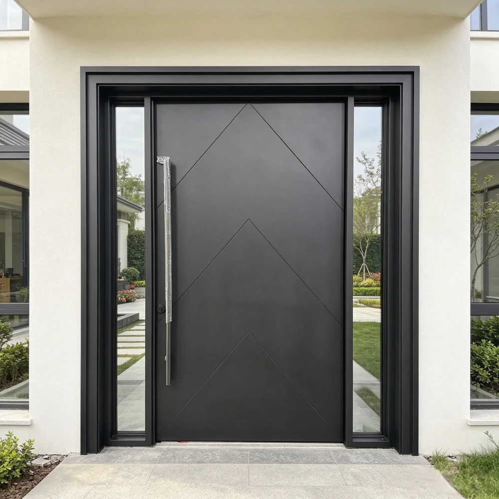 Modern Design Villa Bulletproof Hinged Door Aluminum Alloy Heavy Duty Entrance Doors Luxurious Finished Residential Doors