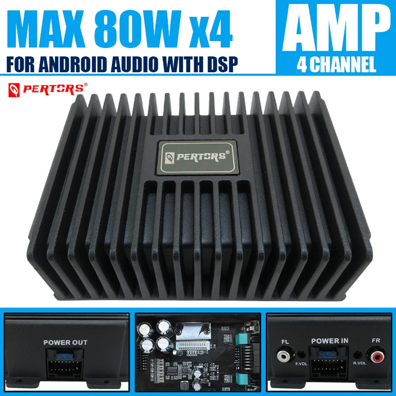 Auto DSP Verstärker Hi-Fi Booster Audio Digitale Sound Prozessoren 4*80W für Android Lautsprecher Subwoofer Power Auto radio Stereo AMP