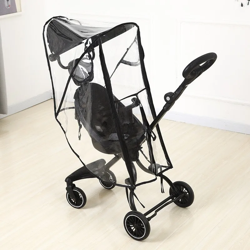 Stroller Rain Cover, Windproof Rain‑Proof Breathable PEVA Protective Shield Fit For Most Baby Pushchair Outdoor Accessory