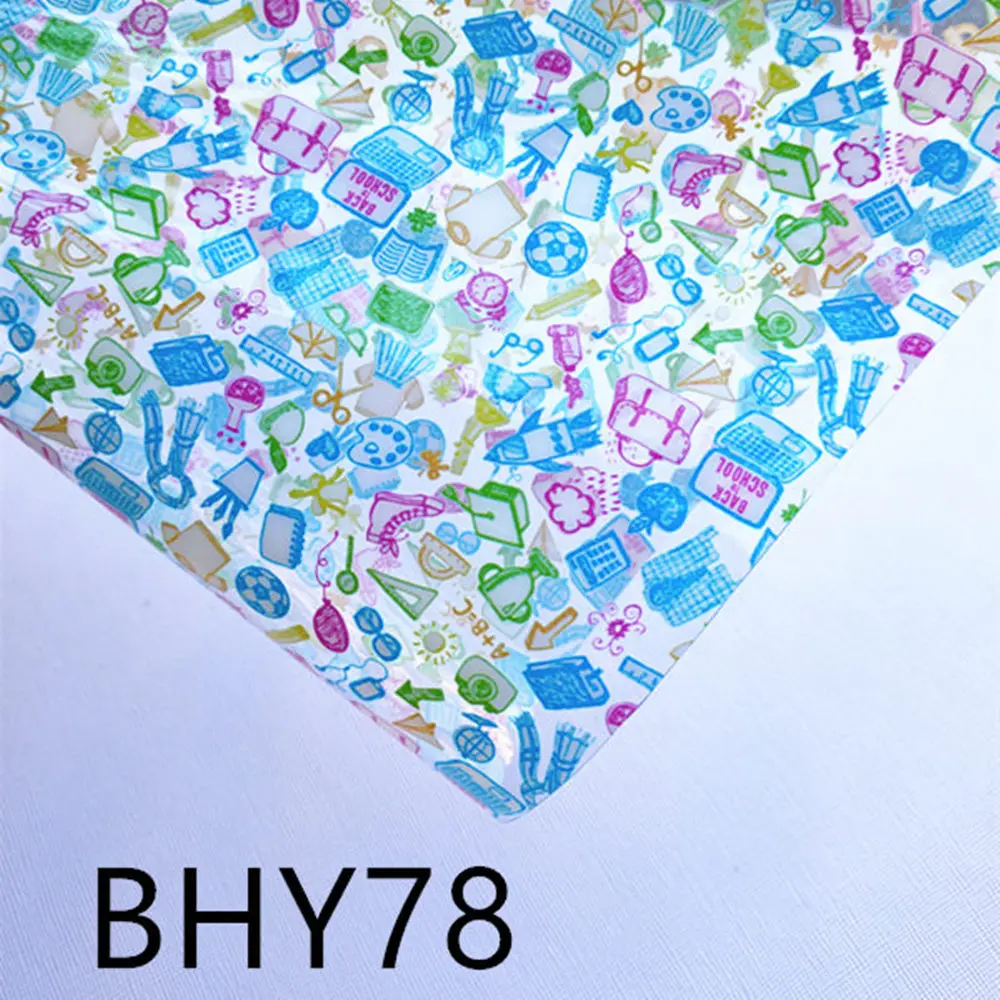 20*33CM A4 size back to school print transparent jelly sheet UV print PVC bow bag fabric