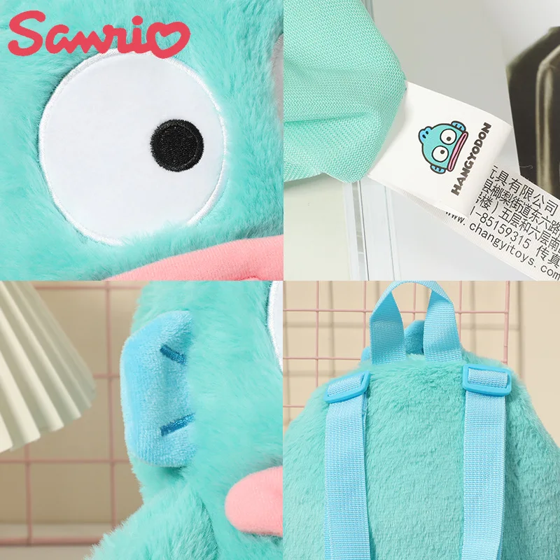 Anime Sanrio Hangyodon Plush Doll Backpack Cute Anime Girl Plush Doll Bag Casual Kawaii Large Capacity Storage Bag Gift
