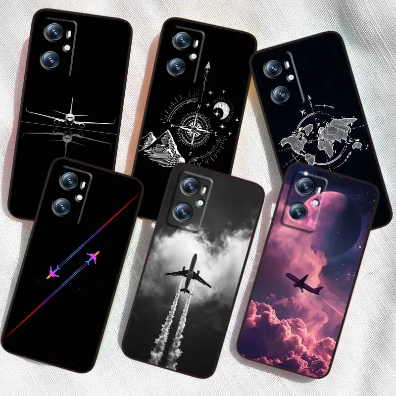 

Creative airplane pattern For OPPO Reno 7 A96 A40 A58 5 6 Realme GT A74 A78 Neo2 A74 A78 Find X5 X3 X7 X8 Black Phone Case