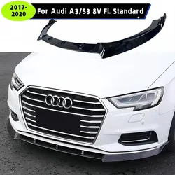For Audi A3/S3 8V Facelift Standard 2017-2020 Car Front Bumper Lip Cap Spoiler Splitter Front Bumper Protector Covers Bodykit