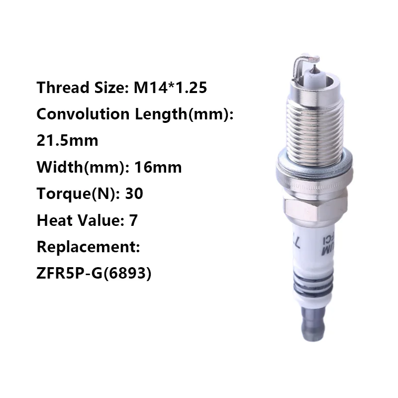 THREEON 1/4/6pc K7RTFCI(7713) Iridium Spark Plug For VW Volkswagen Golf 6 Bora Skoda Fabia(W/0 T) Replace ZFR5P-G(6893) M14*1.25