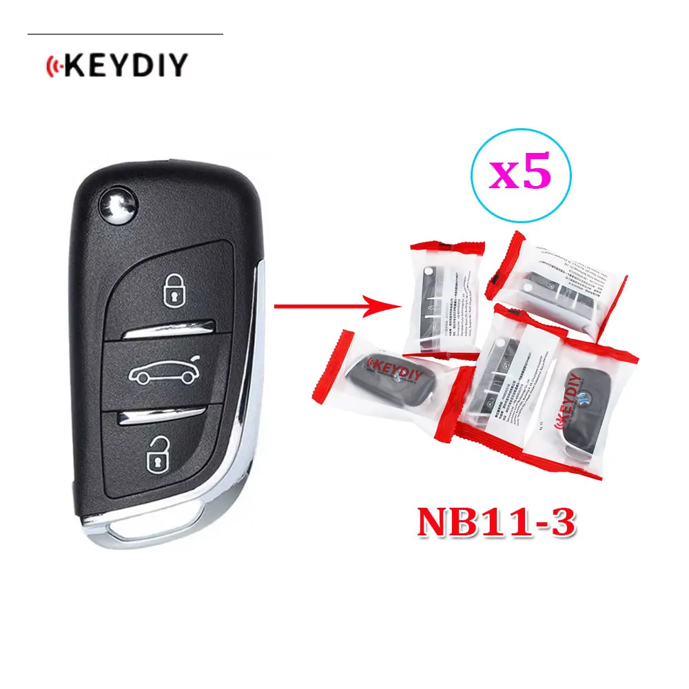 5 stks KEYDIY NB11 Multifunctionele Auto Afstandsbediening Sleutel 3 Knoppen Universele KD NB11-2 Universele Afstandsbediening Sleutel voor KD900 + URG200 KD-X2 - afbeelding 1