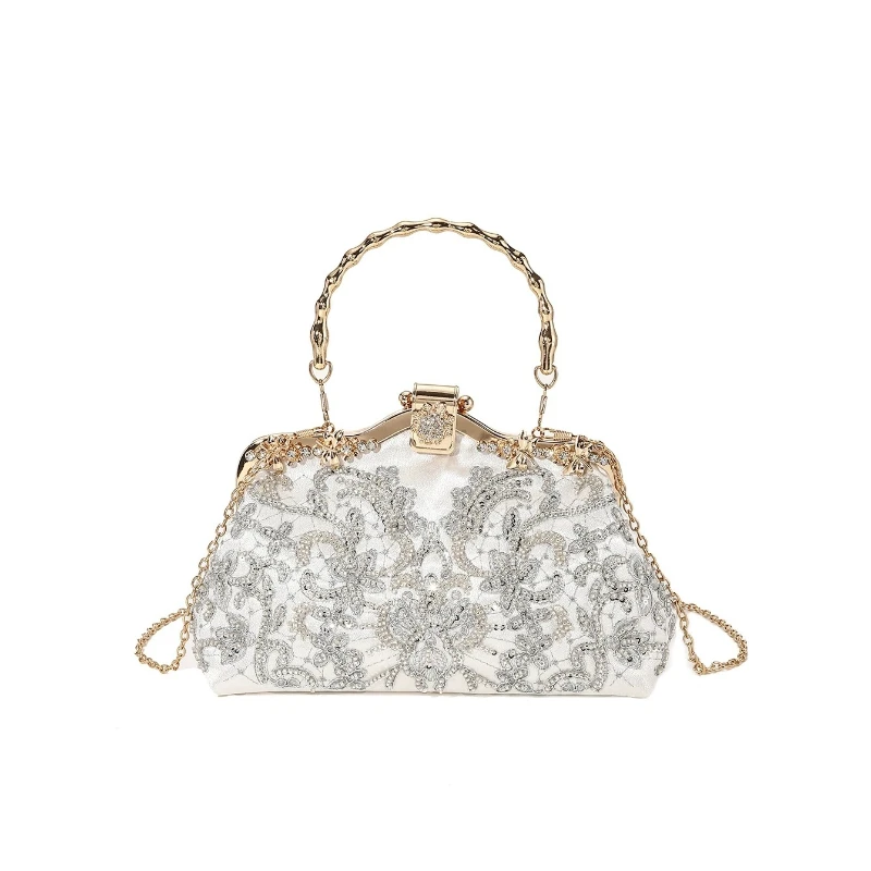 الرجعية الجديدة المطرزة مطرز النسيج محفظة فاخرة حقيبة يد نسائية النمط الصيني الزفاف عبر الكتف شيونغسام مساء حقيبة اليد #3