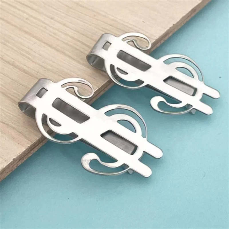 

Metal Dollar-sign Shaped Money Clip High Quality Exquisite Money Holder Mini Ultrathin Change Bill Clip Men's Business Wallet