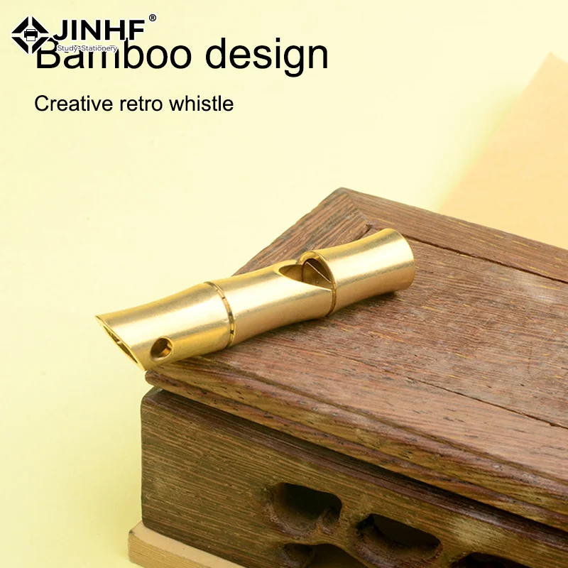 ✍ أدوات جيب صغيرة مقاومة للماء النحاس النقي اليدوية قلادة المعدات بقاء EDC صافرة الحكم صافرة المفاتيح النحاس صافرة